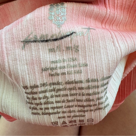 Free People FP Movement Seamless Peach Tie Dye Leggings Good Karma M L NEW $88 - Picture 6 of 10